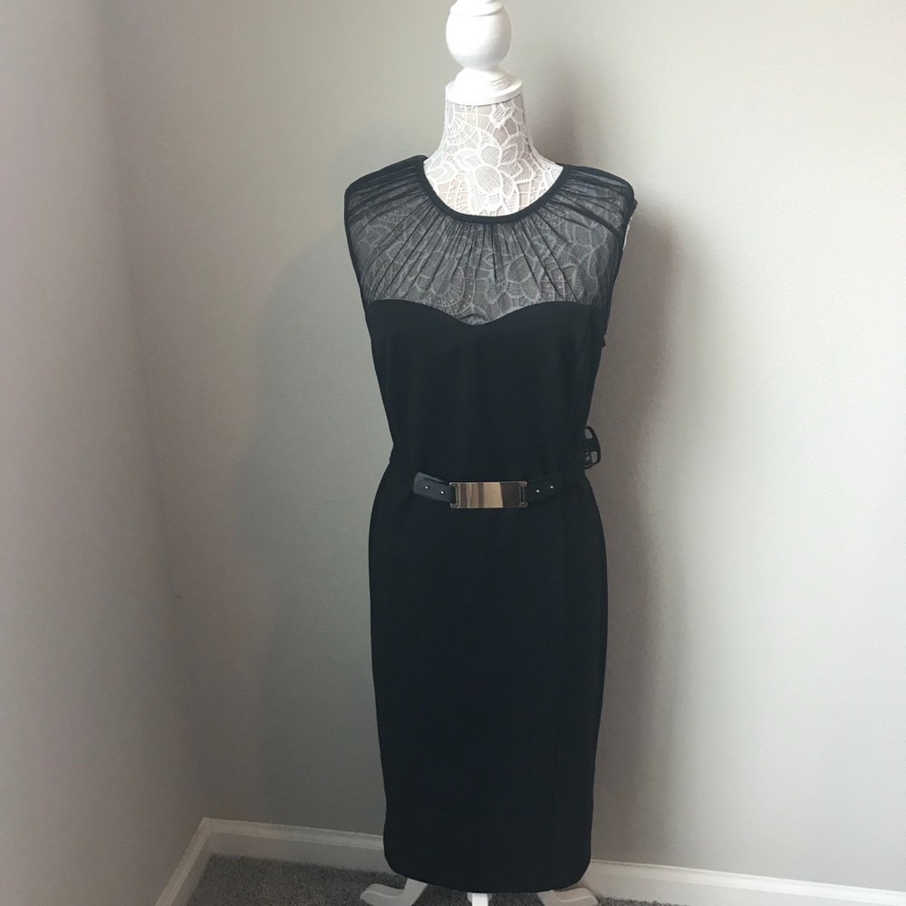 ASOS BELTED SHEAR TOP DRESS